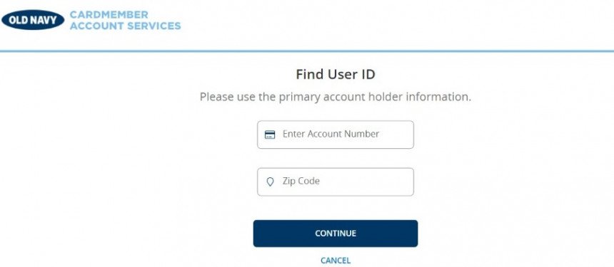 old navy password reset