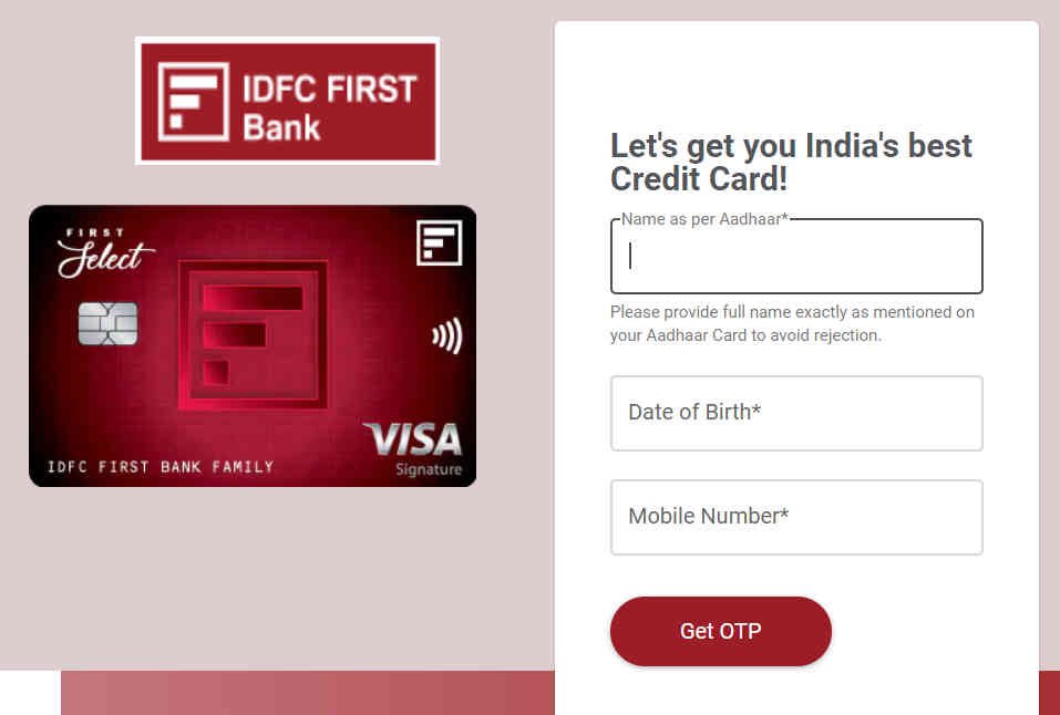 IDFC First Select Credit Card Apply