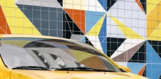 2024-mitsubishi-mirage-yellow-colorful-wall